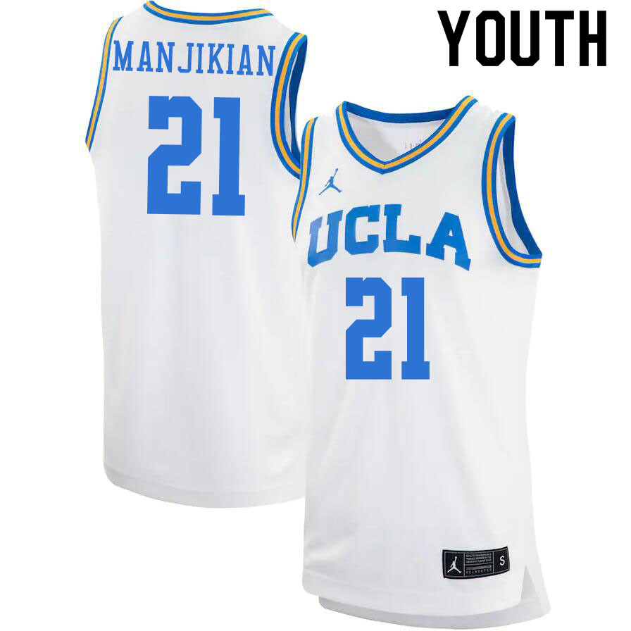 Jordan Brand Youth #21 Evan Manjikian UCLA Bruins College Basketball Jerseys Sale-White - Click Image to Close